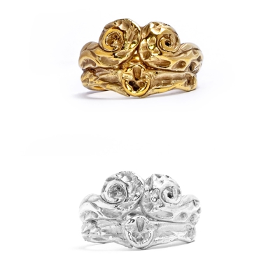 Elemente Ring vergoldet von oben
